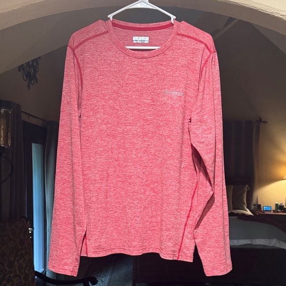 Columbia Red Heathered Long Sleeve Shirt - Picture 1 of 6